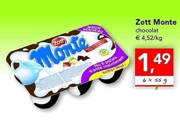Promoties Zott monte chocolat - Zott Monte - Geldig van 18/08/2011 tot 27/08/2011 bij Supra