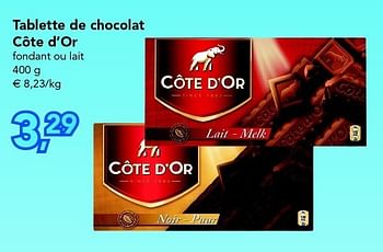 Promotions Tablette de chocolat côte d or - Cote D'Or - Valide de 18/08/2011 à 27/08/2011 chez Supra