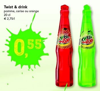 Promotions Twist & drink pomme cerise ou orange - Twist and drink - Valide de 18/08/2011 à 27/08/2011 chez Supra