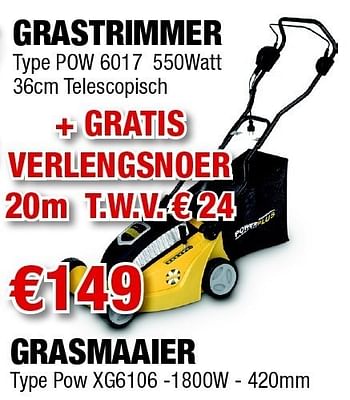 Promoties Grasmaaier pow xg6106 - Powerplus - Geldig van 18/08/2011 tot 07/09/2011 bij Cevo Market