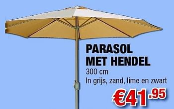 Promoties Parasol met hendel - Huismerk - Cevo - Geldig van 18/08/2011 tot 07/09/2011 bij Cevo Market