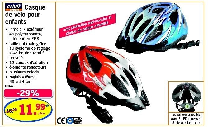 Crivit Casque de v lo pour enfants En promotion chez Lidl