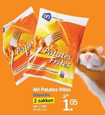 Promotions Ah patates frites - Produit Maison - Albert Heijn - Valide de 22/08/2011 à 28/08/2011 chez Albert Heijn