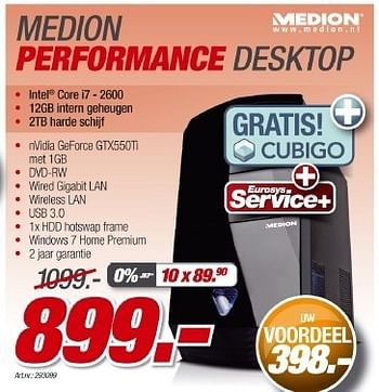 Promoties Medion performance desktop - Medion - Geldig van 23/08/2011 tot 18/09/2011 bij Auva