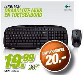 Promoties Logitech draadloze muis en toetsenbord - Logitech - Geldig van 23/08/2011 tot 18/09/2011 bij Auva