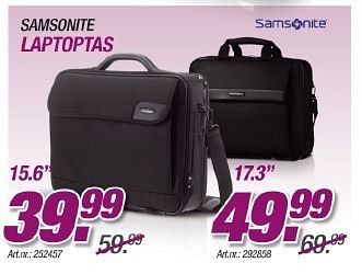 Promotions Samsonite laptoptas - Samsonite - Valide de 23/08/2011 à 18/09/2011 chez Auva