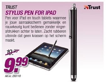 Promoties Trust stylus pen for ipad - Trust - Geldig van 23/08/2011 tot 18/09/2011 bij Auva