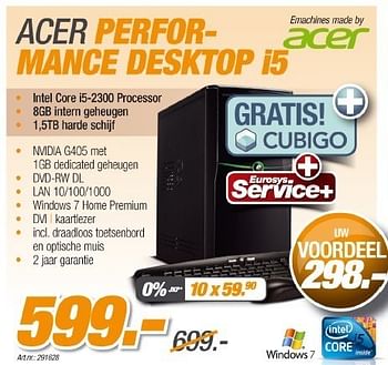 Promoties Acer performance desktop i5 - Acer - Geldig van 23/08/2011 tot 18/09/2011 bij Auva