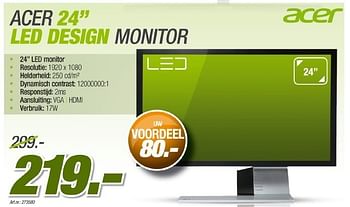 Promoties Acer led design monitor - Acer - Geldig van 23/08/2011 tot 18/09/2011 bij Auva