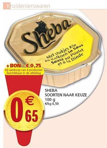 Promotions Sheba met stukjes kip en kalkoen in saus - Sheba - Valide de 23/08/2011 à 04/09/2011 chez Champion