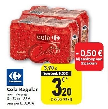 Promotions Cola regular - Produit maison - Carrefour  - Valide de 24/08/2011 à 30/08/2011 chez Carrefour