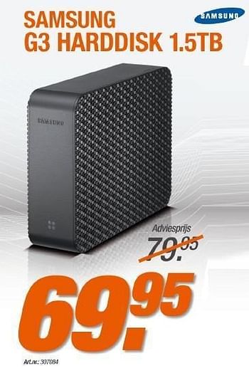 Promotions Samsung g3 harddisk 1.5tb - Samsung - Valide de 25/08/2011 à 08/09/2011 chez Forcom