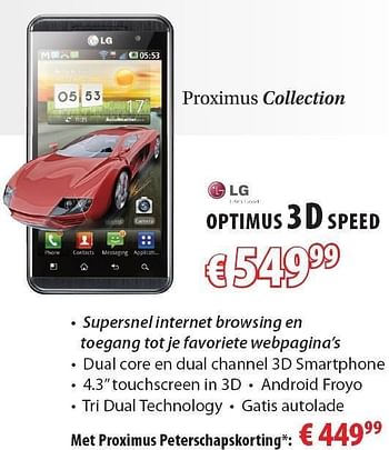 Promoties Lg optimus 3d speed - LG - Geldig van 28/08/2011 tot 30/09/2011 bij Top Camera