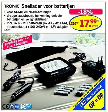 Promoties Snellader voor batterijen - Tronic - Geldig van 29/08/2011 tot 03/09/2011 bij Lidl