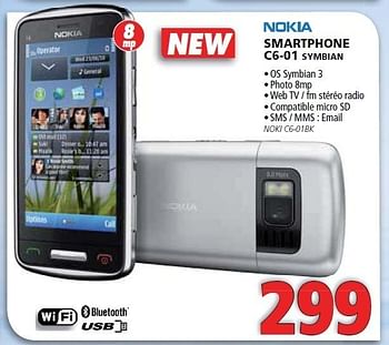 Promotions Smartphone c6-01 symbian - Nokia - Valide de 30/08/2011 à 14/09/2011 chez Kitchenmarket