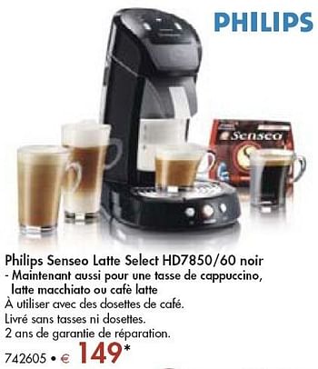 Latte Select Machine à café à dosettes HD7850/60