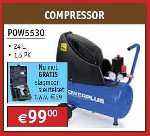 Promoties Compressor - Powerplus - Geldig van 01/09/2011 tot 30/09/2011 bij Bouwcenter Frans Vlaeminck