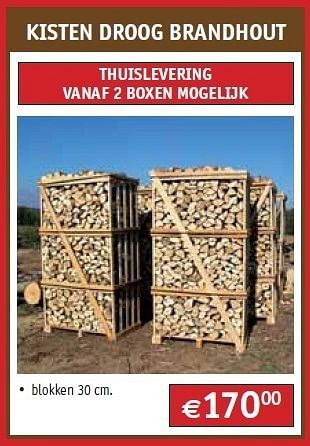 Promoties Kisten droog brandhout - Huismerk - Bouwcenter Frans Vlaeminck - Geldig van 01/09/2011 tot 30/09/2011 bij Bouwcenter Frans Vlaeminck