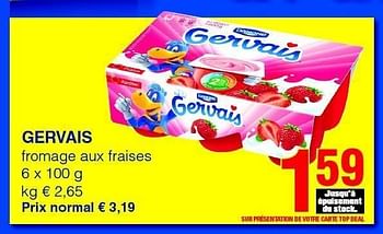 Promotions Gervais fromage aux fraises - Gervais - Valide de 01/09/2011 à 14/09/2011 chez Spar (Colruytgroup)
