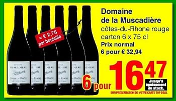 Promotions Domaine de la muscadière - Vins rouges - Valide de 01/09/2011 à 14/09/2011 chez Spar (Colruytgroup)