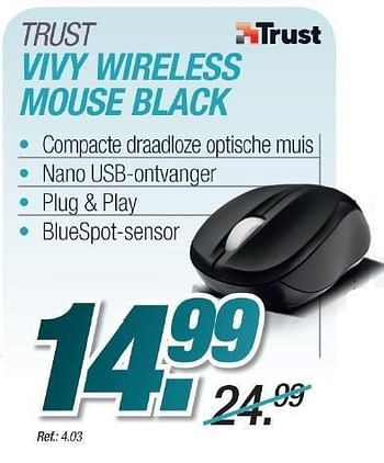 Promoties Trust vivy wireless mouse black - Trust - Geldig van 02/09/2011 tot 04/09/2011 bij Aksioma