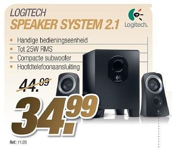 Promoties Logitech speaker system 2.1 - Logitech - Geldig van 02/09/2011 tot 04/09/2011 bij Aksioma