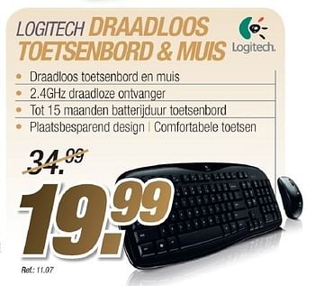 Promotions Logitech draadloos toetsenbord & muis - Logitech - Valide de 02/09/2011 à 04/09/2011 chez Aksioma