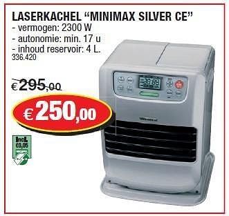 Promoties Laserkachel minimax silver ce - Huismerk - Hubo  - Geldig van 07/09/2011 tot 25/09/2011 bij Hubo