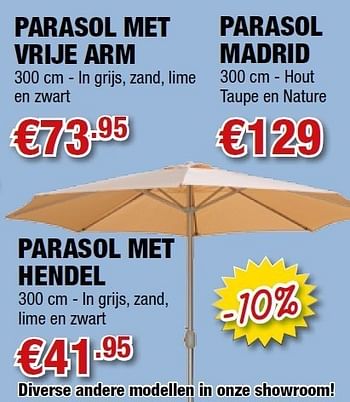 Promoties Parasol met vrije arm - Huismerk - Cevo - Geldig van 08/09/2011 tot 21/09/2011 bij Cevo Market