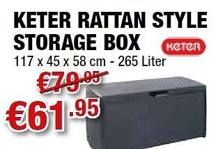 Promotions Keter rattan style storage box - Keter - Valide de 08/09/2011 à 21/09/2011 chez Cevo Market