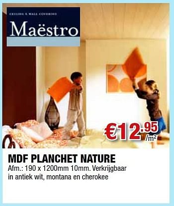 Promoties Mdf planchet nature - Maestro - Geldig van 08/09/2011 tot 21/09/2011 bij Cevo Market