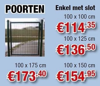 Promoties Poorten enkel met slot - Huismerk - Cevo - Geldig van 08/09/2011 tot 19/09/2011 bij Cevo Market