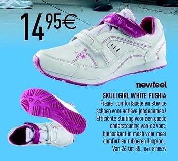 Promoties Skuli girl white fushia - Newfeel - Geldig van 11/09/2011 tot 01/10/2011 bij Decathlon