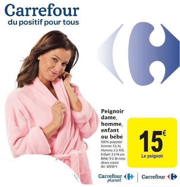 Produit maison - Carrefour Peignoir dame, homme, enfant ou bébé - En  promotion chez Carrefour