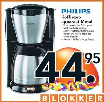 Promoties Koffiezetapparaat metal - Philips - Geldig van 26/09/2011 tot 09/10/2011 bij Blokker