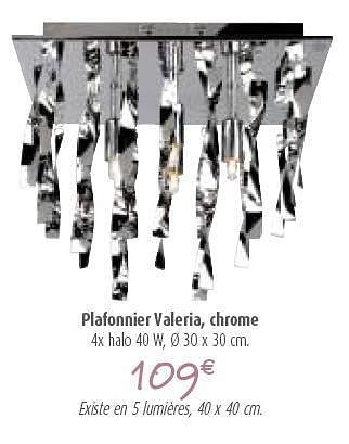 Promotions Plafonnier valeria, chrome - Produit maison - BricoPlanit - Valide de 28/09/2011 à 24/10/2011 chez BricoPlanit