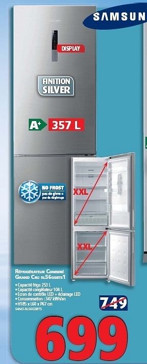 Promotions Réfrigérateur combiné grand cru rl56gsbts1 - Samsung - Valide de 29/09/2011 à 12/10/2011 chez Kitchenmarket