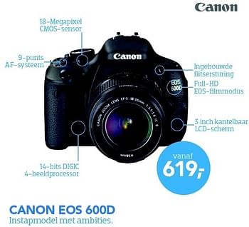 Raak verstrikt koper element Canon Canon eos 600d - Promotie bij Coolblue