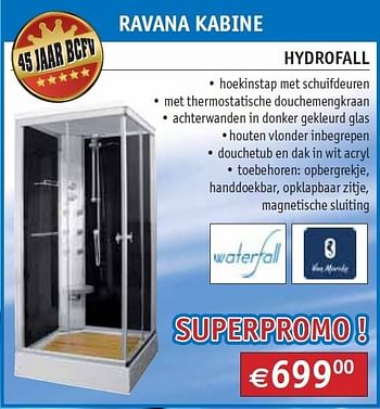 Promoties Ravana kabine hydrofall - Van Marcke - Geldig van 03/10/2011 tot 31/10/2011 bij Bouwcenter Frans Vlaeminck