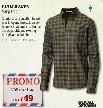 Promoties Varg hemd - FJALL RAVEN - Geldig van 11/10/2011 tot 06/11/2011 bij A.S.Adventure