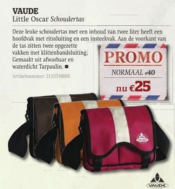 Promoties Little oscar schoudertas - VAUDE - Geldig van 11/10/2011 tot 06/11/2011 bij A.S.Adventure