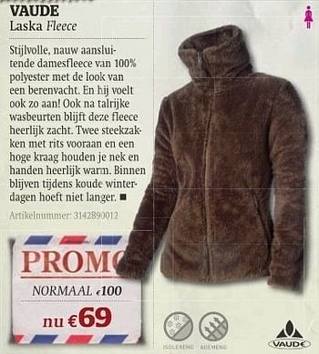 Promoties Laska fleece - VAUDE - Geldig van 11/10/2011 tot 06/11/2011 bij A.S.Adventure