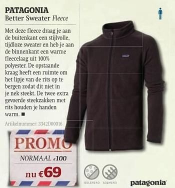 Promotions Better sweater fleece - Patagonia - Valide de 11/10/2011 à 06/11/2011 chez A.S.Adventure