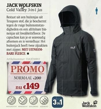 Promoties Cold valley 3-in-1 jas - Jack Wolfskin - Geldig van 11/10/2011 tot 06/11/2011 bij A.S.Adventure