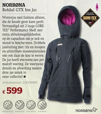 Promoties Roldal gtx ins jas - Norrona - Geldig van 11/10/2011 tot 06/11/2011 bij A.S.Adventure