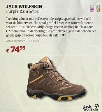 Promoties Purple rain schoen - Jack Wolfskin - Geldig van 11/10/2011 tot 06/11/2011 bij A.S.Adventure
