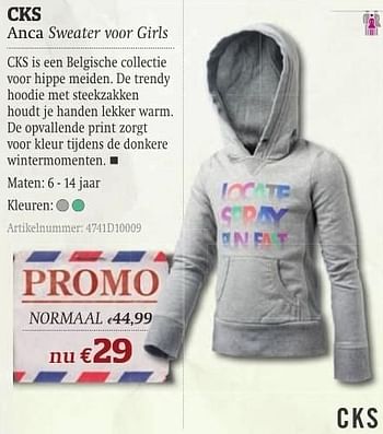 Promoties Anca sweater voor girls - Cks - Geldig van 11/10/2011 tot 06/11/2011 bij A.S.Adventure