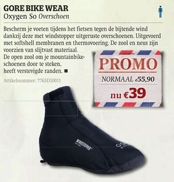 Promoties Gore bike wear oxygen so overschoen - GORE - Geldig van 11/10/2011 tot 06/11/2011 bij A.S.Adventure