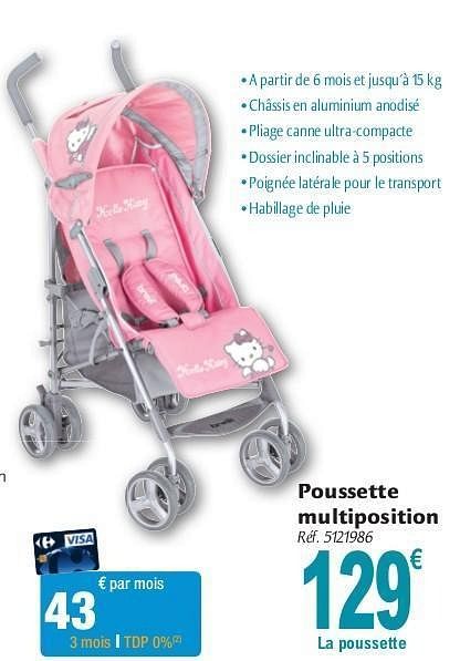 Poussette canne hello kitty on sale carrefour