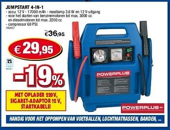 Promoties Jumpstart 4-in-1 - Powerplus - Geldig van 12/10/2011 tot 23/10/2011 bij Hubo